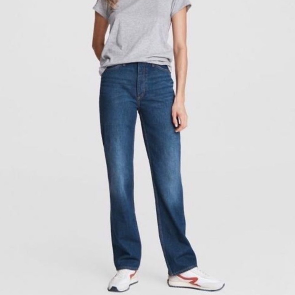 Rag & Bone. Alex High Rise Straight Leg Button Fly Jeans. Size 28.